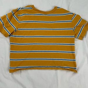 Yellow Striped cropped tee